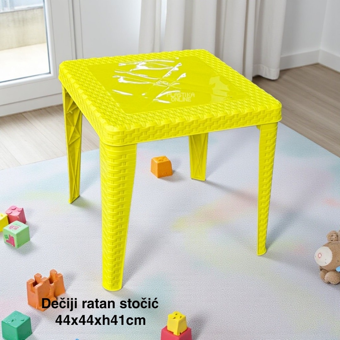 Dečiji stočić 44x44xH41cm RATAN, Dečiji ratan stočić, Plastični dečiji sto, Sto za dečiju sobu, Dečiji sto ZUT