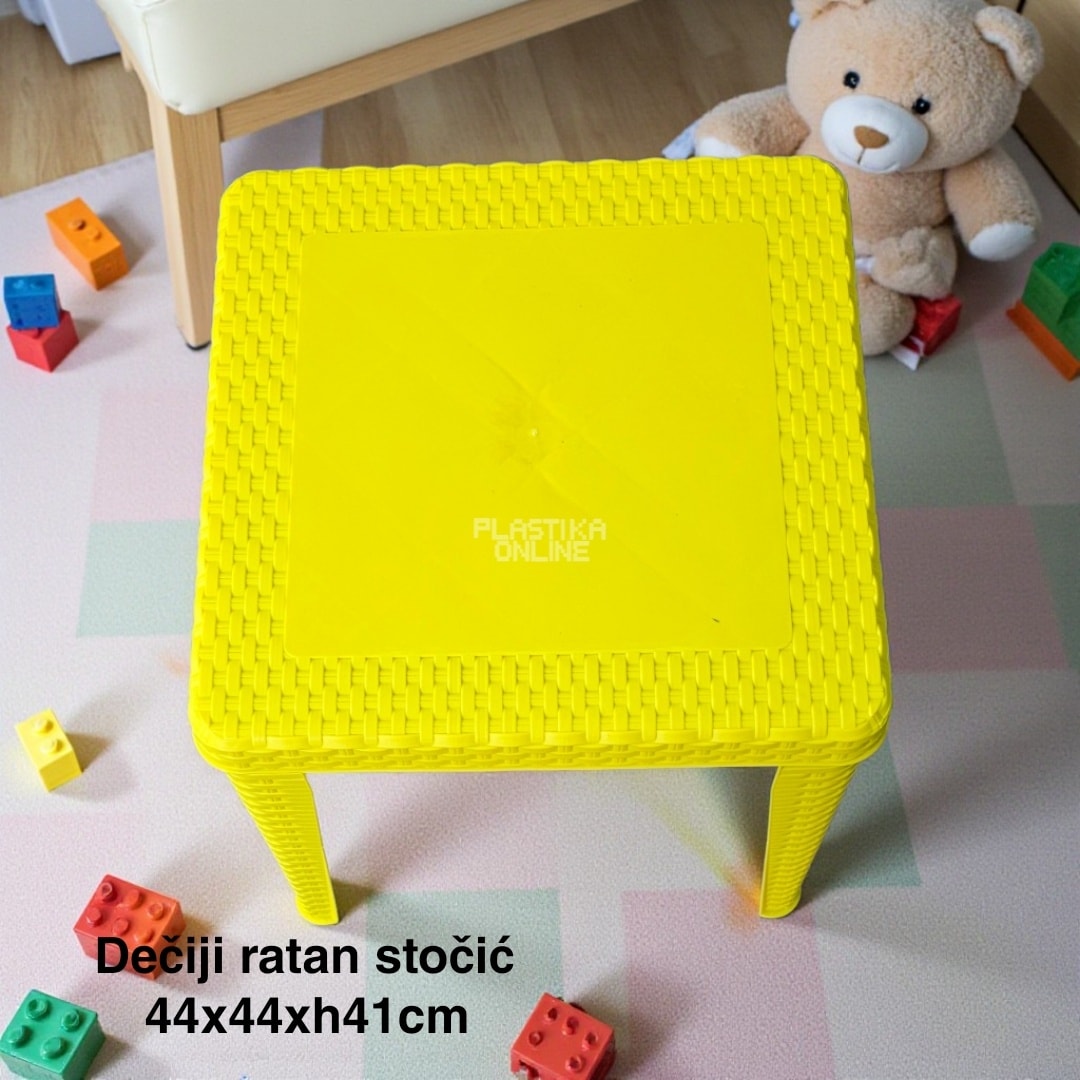 Dečiji stočić 44x44xH41cm RATAN, Dečiji ratan stočić, Plastični dečiji sto, Sto za dečiju sobu, Dečiji sto ZUT