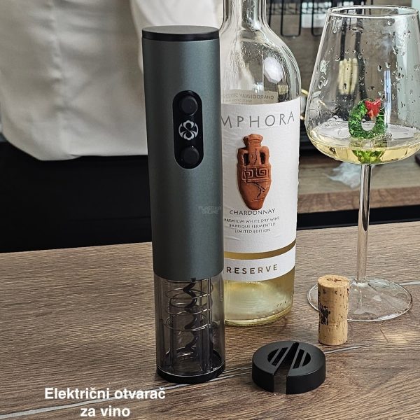 Električni otvarač za vino 22cm, nastavak za sečenje folije, električni otvarač za vino