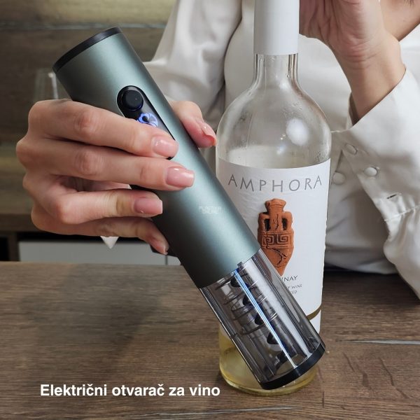 Električni otvarač za vino 22cm, nastavak za sečenje folije, električni otvarač za vino