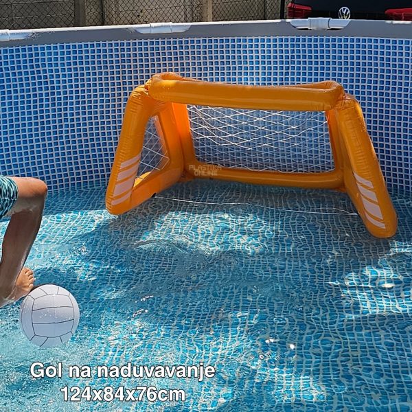 Gol na naduvavanje 124x84x76cm, Set gol i lopta na naduvavanje, Pumpa za naduvavanje