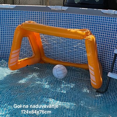 Gol na naduvavanje 124x84x76cm, Set gol i lopta na naduvavanje, Pumpa za naduvavanje