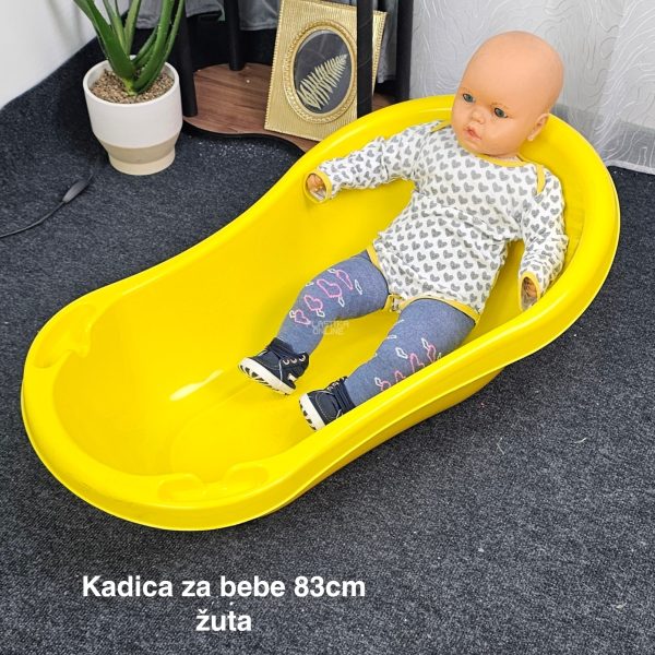 Kadica za bebe 83cm, Plastična kadica za bebe, Kadica za kupanje, kadice za bebe,Kadica za novorođenče, zuta