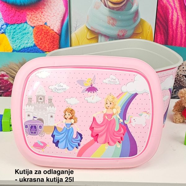 Kutije za odlaganje 25l , ukrasna kutija 25l Ukrasna kutija 25L , kutije za odlaganje, box sa dezenom , plasticne kutije od 25l blue princess