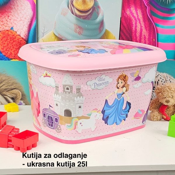 Kutije za odlaganje 25l , ukrasna kutija 25l Ukrasna kutija 25L , kutije za odlaganje, box sa dezenom , plasticne kutije od 25l blue princess