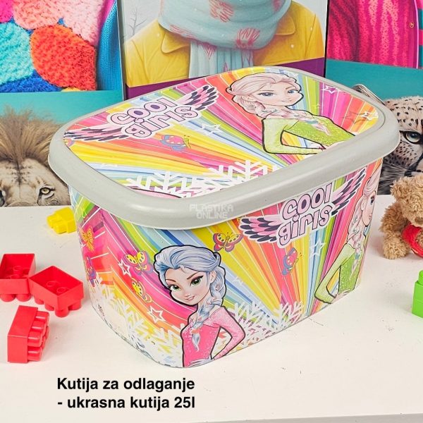Kutije za odlaganje 25l , ukrasna kutija 25l Ukrasna kutija 25L , kutije za odlaganje, box sa dezenom , plasticne kutije od 25l cool girl