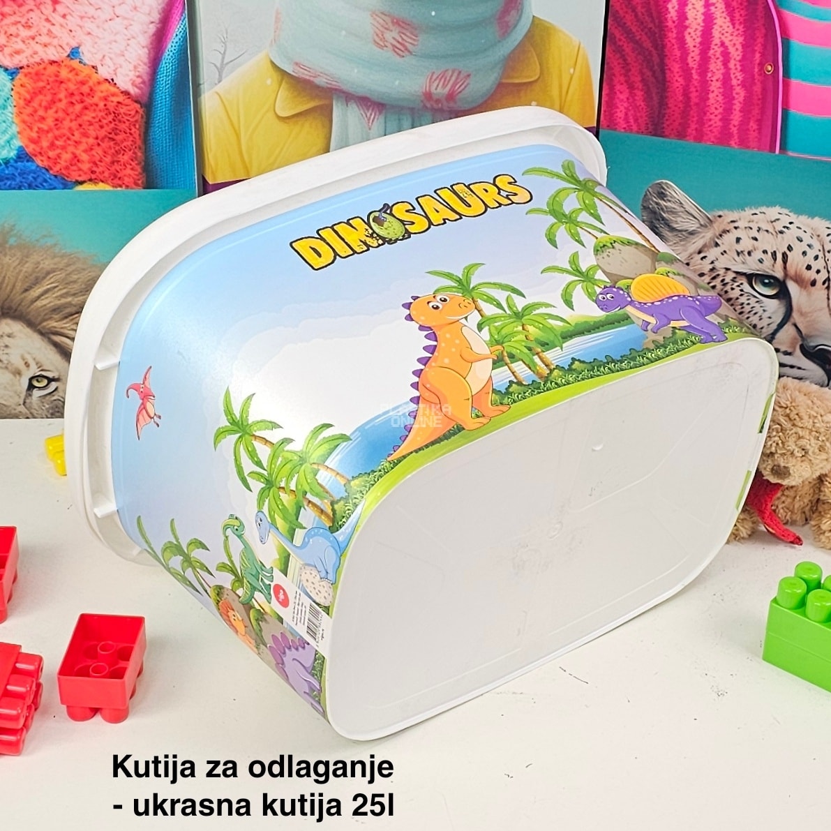 Kutije za odlaganje 25l , ukrasna kutija 25l Ukrasna kutija 25L , kutije za odlaganje, box sa dezenom , plasticne kutije od 25l dinosaur