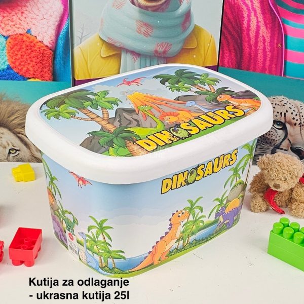 Kutije za odlaganje 25l , ukrasna kutija 25l Ukrasna kutija 25L , kutije za odlaganje, box sa dezenom , plasticne kutije od 25l dinosaur