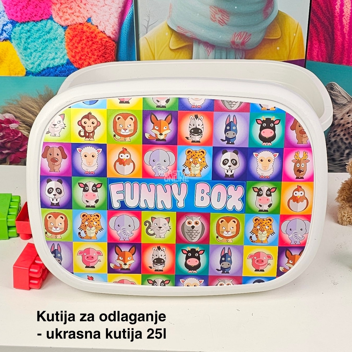 Kutije za odlaganje 25l , ukrasna kutija 25l Ukrasna kutija 25L , kutije za odlaganje, box sa dezenom , plasticne kutije od 25l funny box