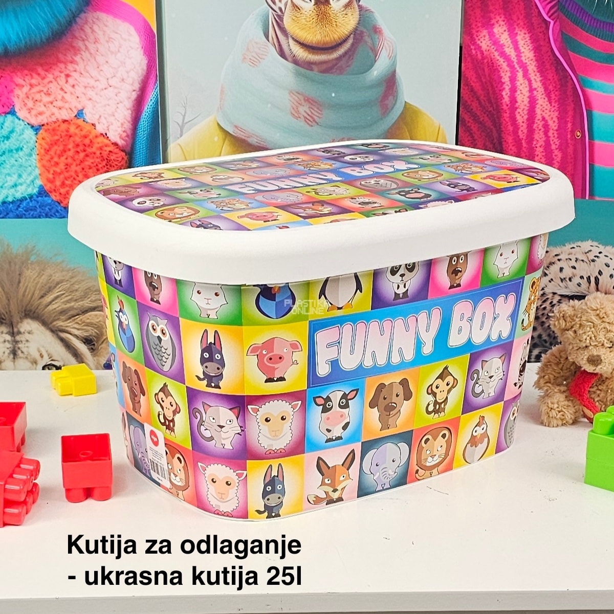 Kutije za odlaganje 25l , ukrasna kutija 25l Ukrasna kutija 25L , kutije za odlaganje, box sa dezenom , plasticne kutije od 25l funny box