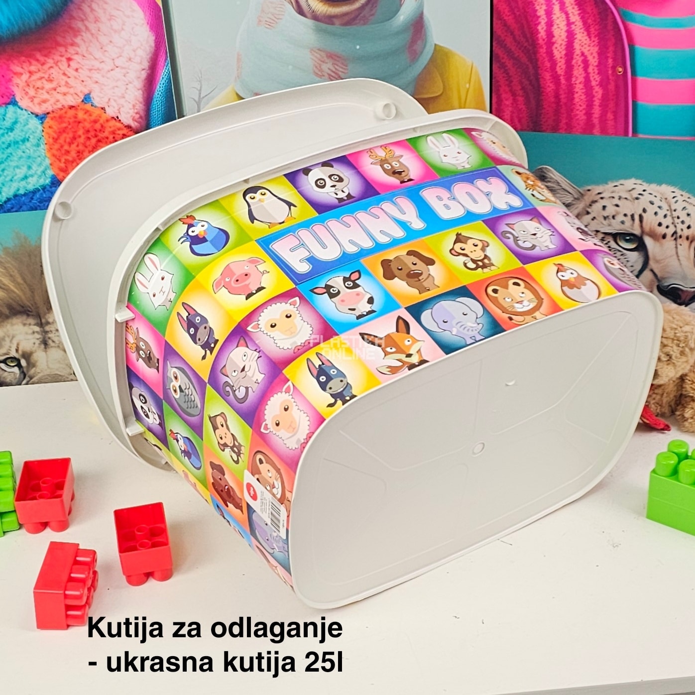 Kutije za odlaganje 25l , ukrasna kutija 25l Ukrasna kutija 25L , kutije za odlaganje, box sa dezenom , plasticne kutije od 25l funny box