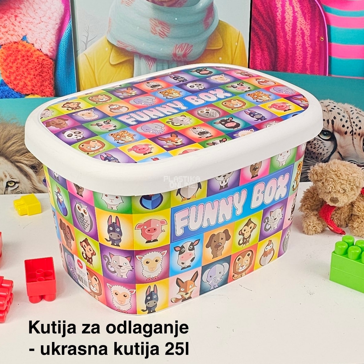 Kutije za odlaganje 25l , ukrasna kutija 25l Ukrasna kutija 25L , kutije za odlaganje, box sa dezenom , plasticne kutije od 25l funny box