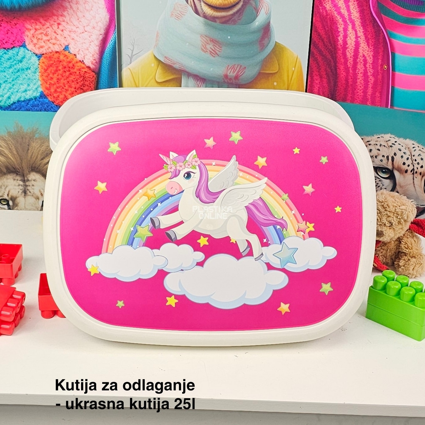 Kutije za odlaganje 25l , ukrasna kutija 25l Ukrasna kutija 25L , kutije za odlaganje, box sa dezenom , plasticne kutije od 25l jednorog