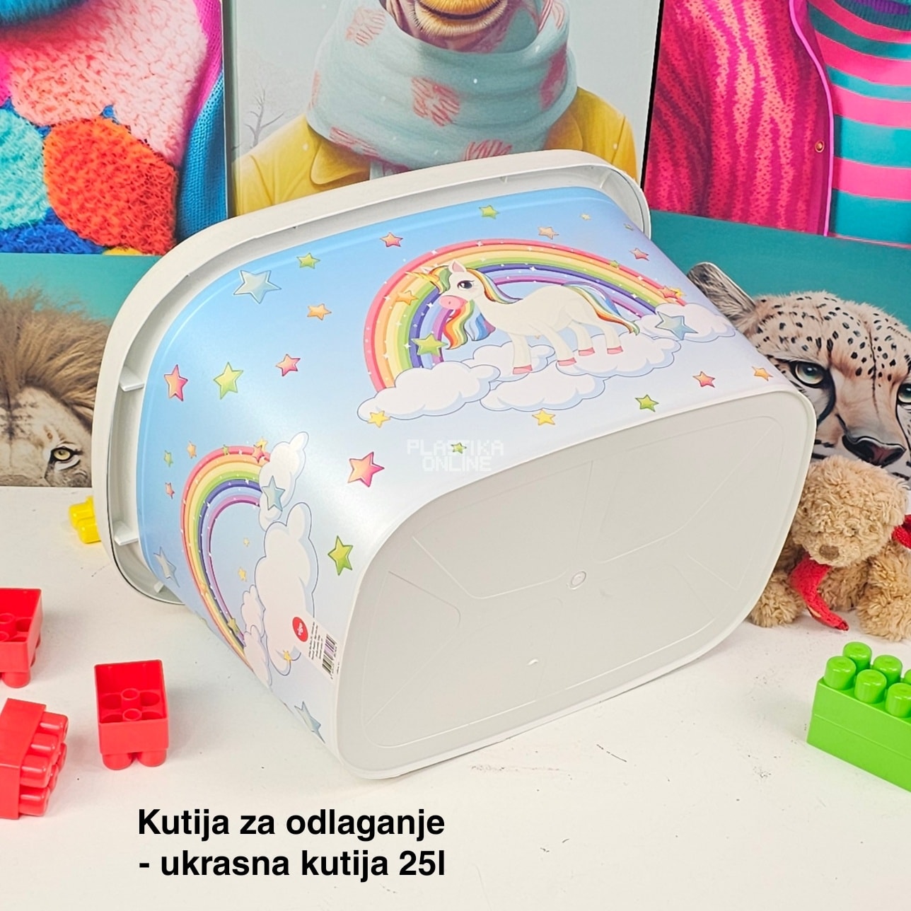 Kutije za odlaganje 25l , ukrasna kutija 25l Ukrasna kutija 25L , kutije za odlaganje, box sa dezenom , plasticne kutije od 25l jednorog