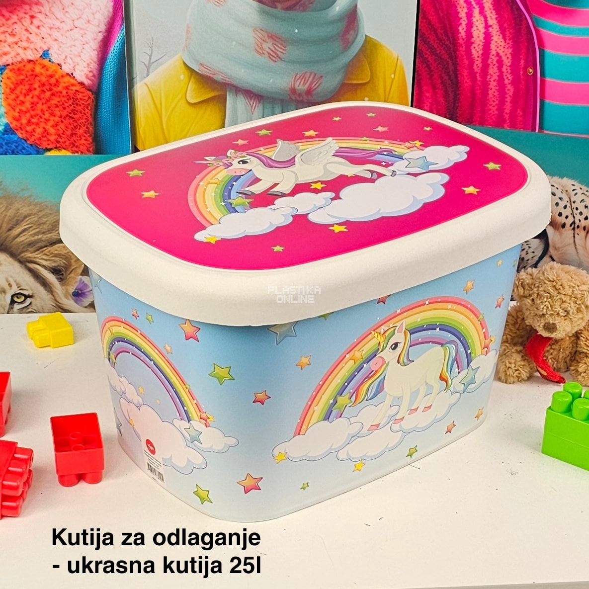 Kutije za odlaganje 25l , ukrasna kutija 25l Ukrasna kutija 25L , kutije za odlaganje, box sa dezenom , plasticne kutije od 25l jednorog