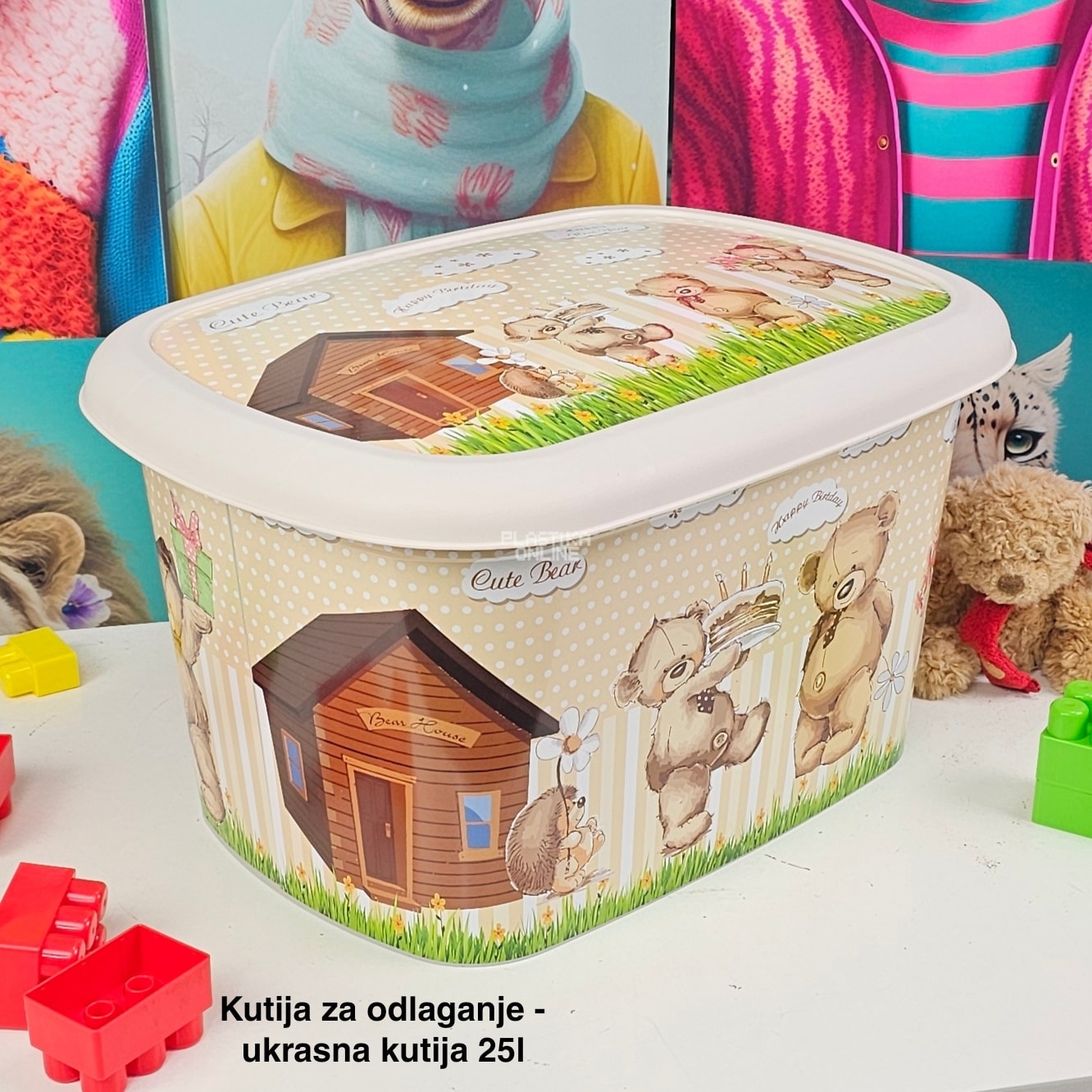 Kutije za odlaganje 25l , ukrasna kutija 25l Ukrasna kutija 25L , kutije za odlaganje, box sa dezenom , plasticne kutije od 25l meda