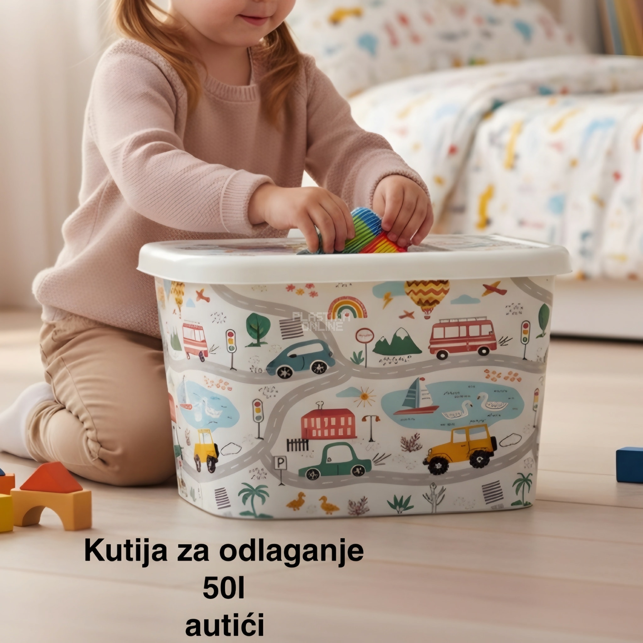 Kutija za odlaganje – ukrasna kutija 50 l, Ukrasna kutija 50L , kutije za odlaganje, box sa dezenom , plasticne kutije od 50l