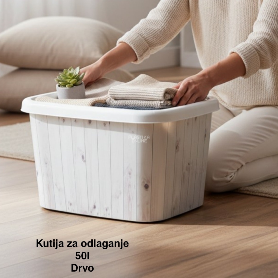 Kutija za odlaganje – ukrasna kutija 50 l, Ukrasna kutija 50L , kutije za odlaganje, box sa dezenom , plasticne kutije od 50l drvo