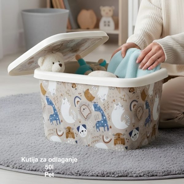 Kutija za odlaganje – ukrasna kutija 50 l, Ukrasna kutija 50L , kutije za odlaganje, box sa dezenom , plasticne kutije od 50l pet