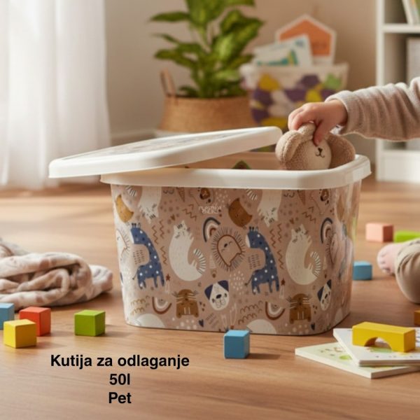 Kutija za odlaganje – ukrasna kutija 50 l, Ukrasna kutija 50L , kutije za odlaganje, box sa dezenom , plasticne kutije od 50l pet