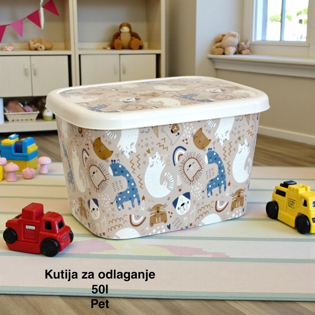 Kutija za odlaganje – ukrasna kutija 50 l, Ukrasna kutija 50L , kutije za odlaganje, box sa dezenom , plasticne kutije od 50l pet