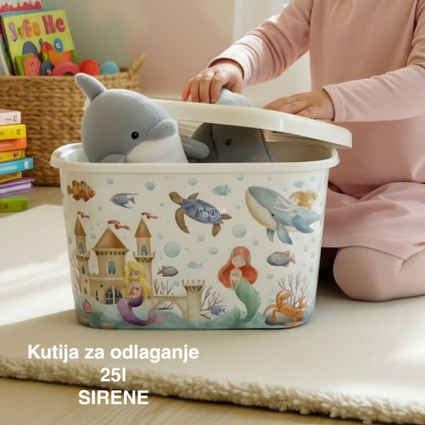 Kutije za odlaganje 25l sirene, ukrasna kutija 25l Ukrasna kutija 25L , kutije za odlaganje, box sa dezenom , plasticne kutije od 25l