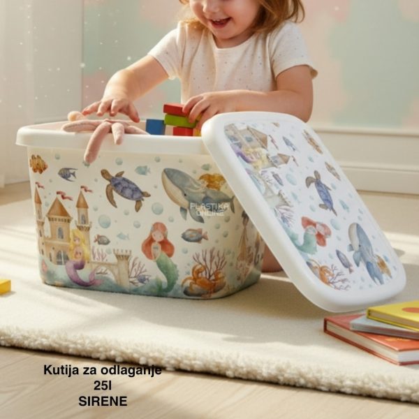 Kutije za odlaganje 25l sirene, ukrasna kutija 25l Ukrasna kutija 25L , kutije za odlaganje, box sa dezenom , plasticne kutije od 25l