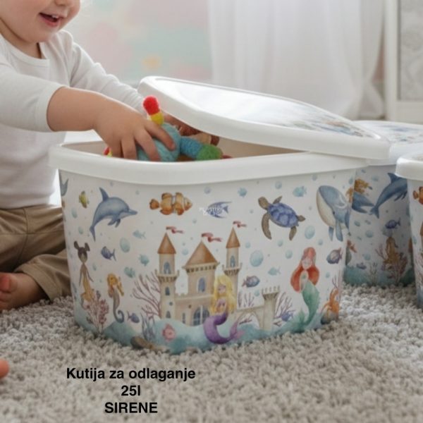 Kutije za odlaganje 25l sirene, ukrasna kutija 25l Ukrasna kutija 25L , kutije za odlaganje, box sa dezenom , plasticne kutije od 25l