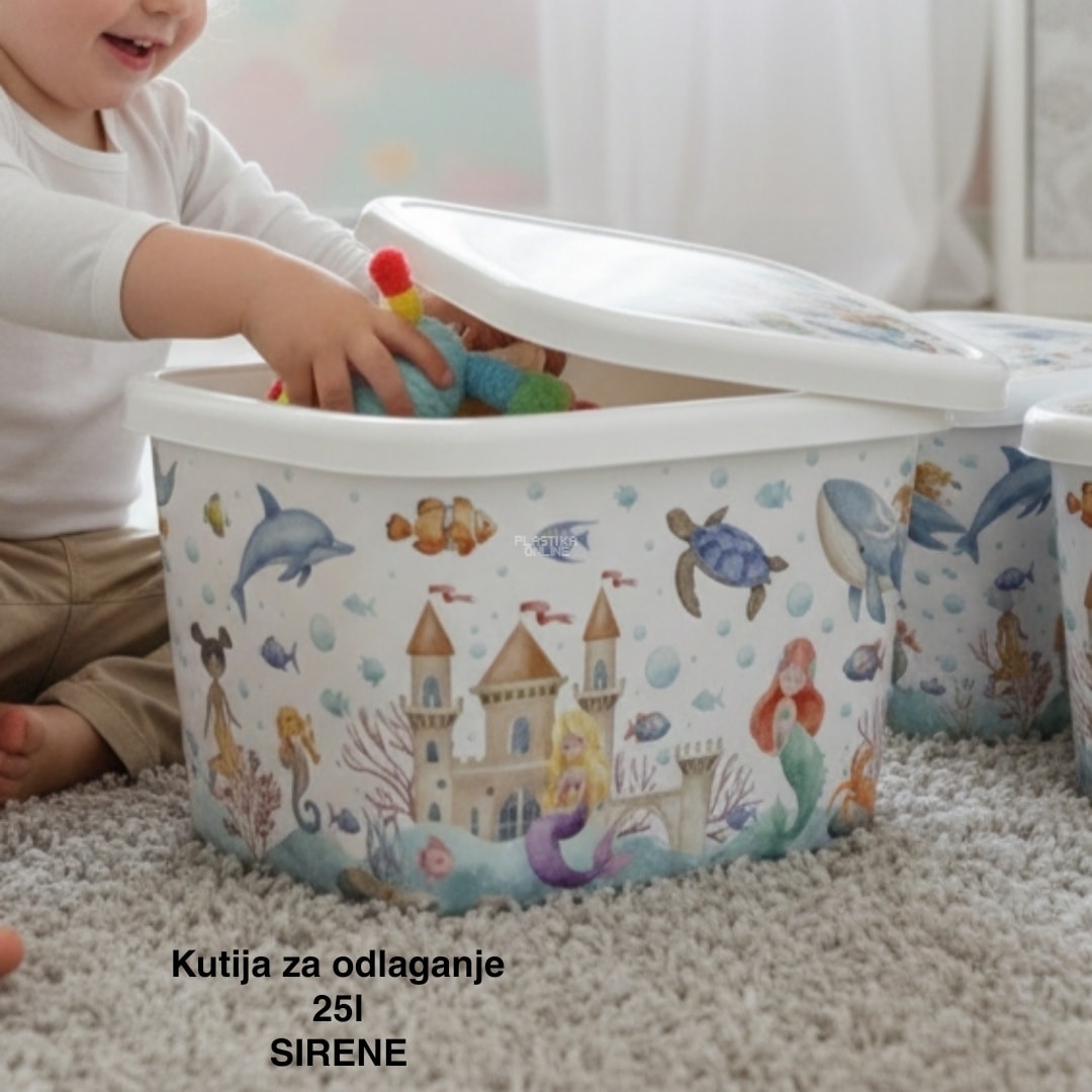 Kutije za odlaganje 25l sirene, ukrasna kutija 25l Ukrasna kutija 25L , kutije za odlaganje, box sa dezenom , plasticne kutije od 25l