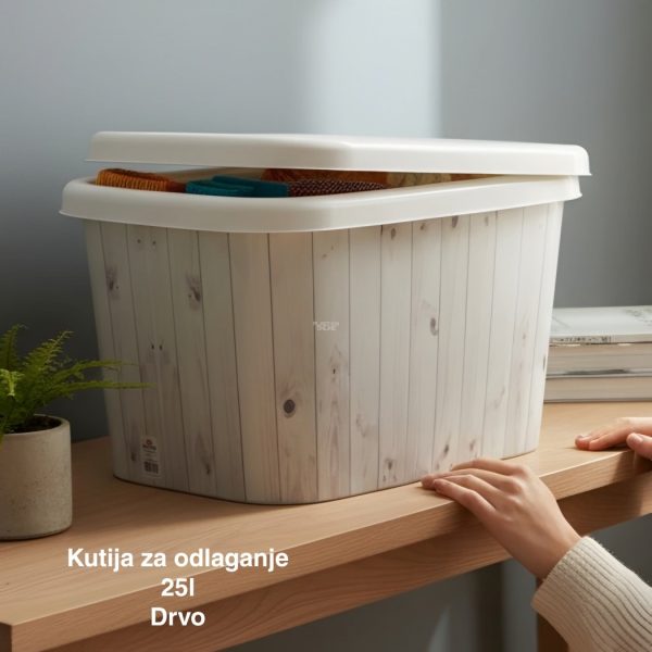 Kutije za odlaganje 25l , ukrasna kutija 25l Ukrasna kutija 25L , kutije za odlaganje, box sa dezenom , plasticne kutije od 25l drvo