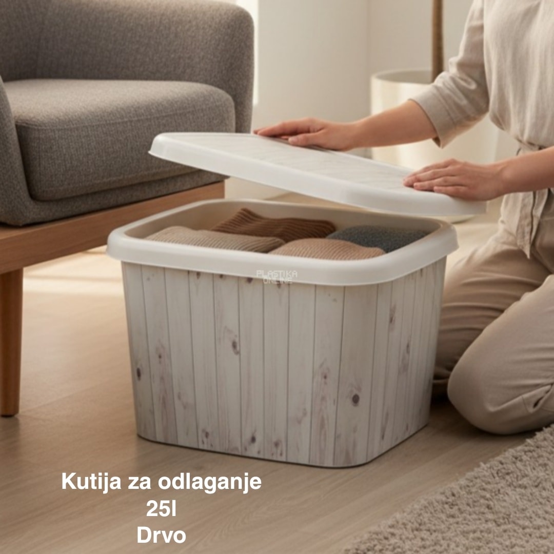 Kutije za odlaganje 25l , ukrasna kutija 25l Ukrasna kutija 25L , kutije za odlaganje, box sa dezenom , plasticne kutije od 25l drvo