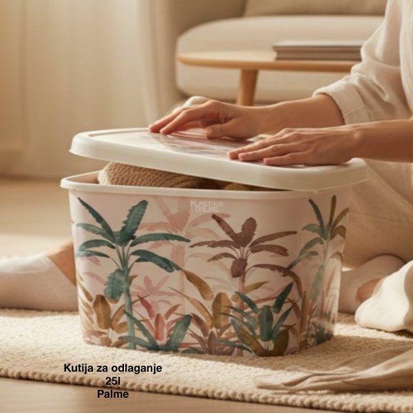 Kutije za odlaganje 25l , ukrasna kutija 25l Ukrasna kutija 25L , kutije za odlaganje, box sa dezenom , plasticne kutije od 25l palme