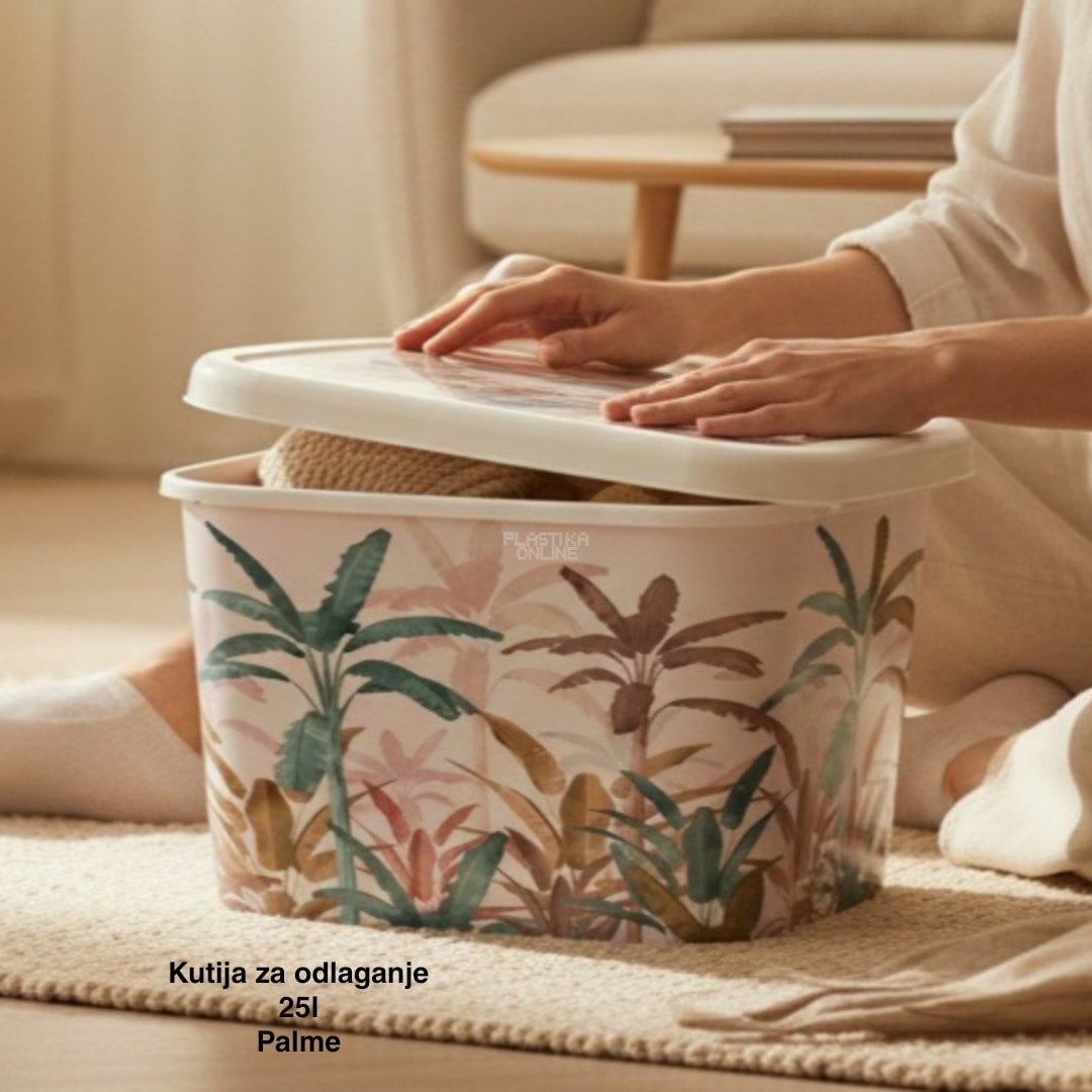 Kutije za odlaganje 25l , ukrasna kutija 25l Ukrasna kutija 25L , kutije za odlaganje, box sa dezenom , plasticne kutije od 25l palme