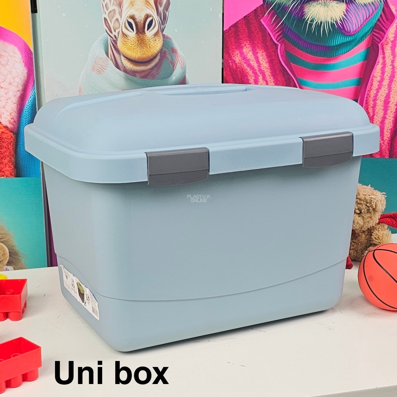 Kutije za odlaganje Uni box 26l, Plastična kutija sa poklopcem, Kutija za odlaganje, Višenamenska kutija za odlaganje, plastična kutija