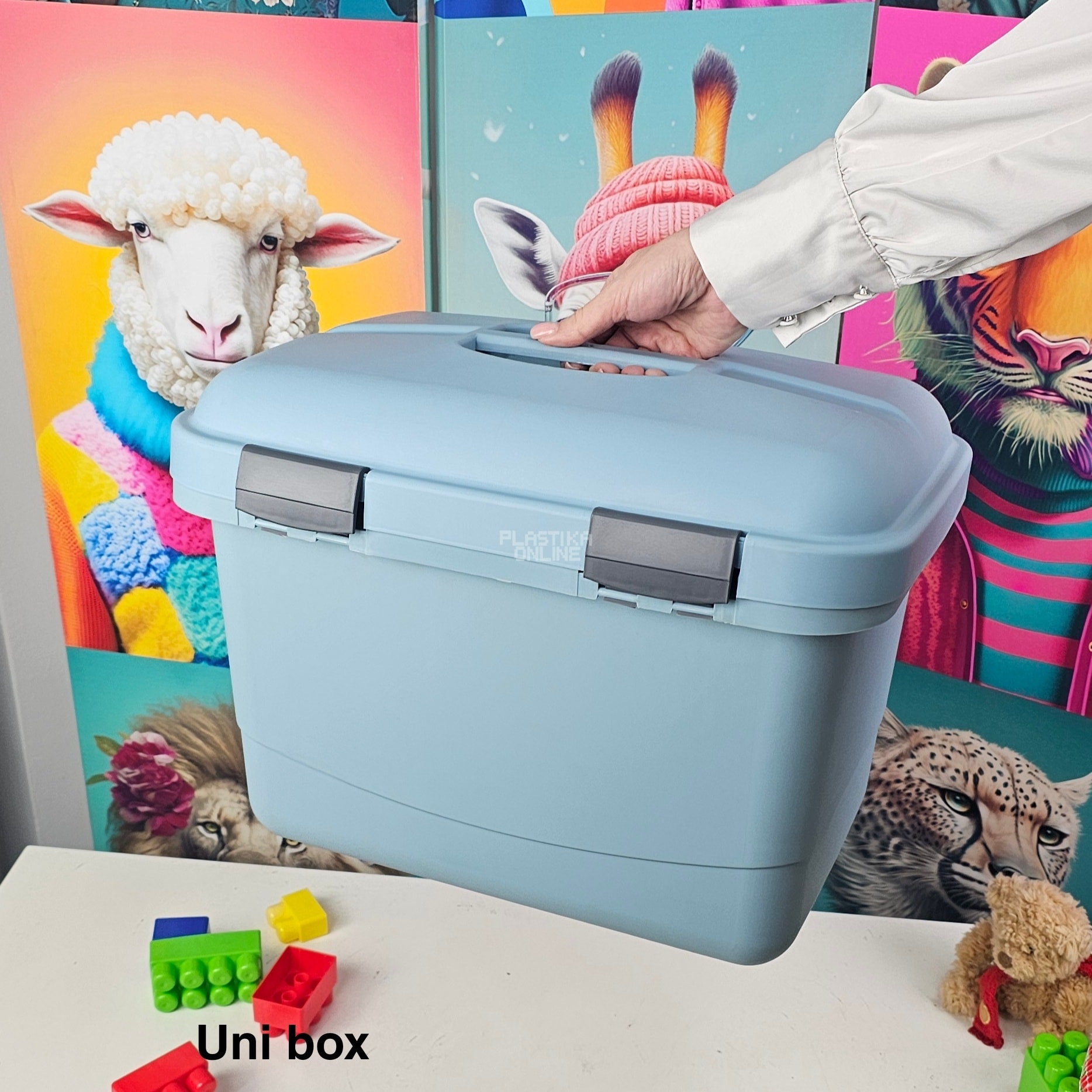 Kutije za odlaganje Uni box 26l, Plastična kutija sa poklopcem, Kutija za odlaganje, Višenamenska kutija za odlaganje, plastična kutija