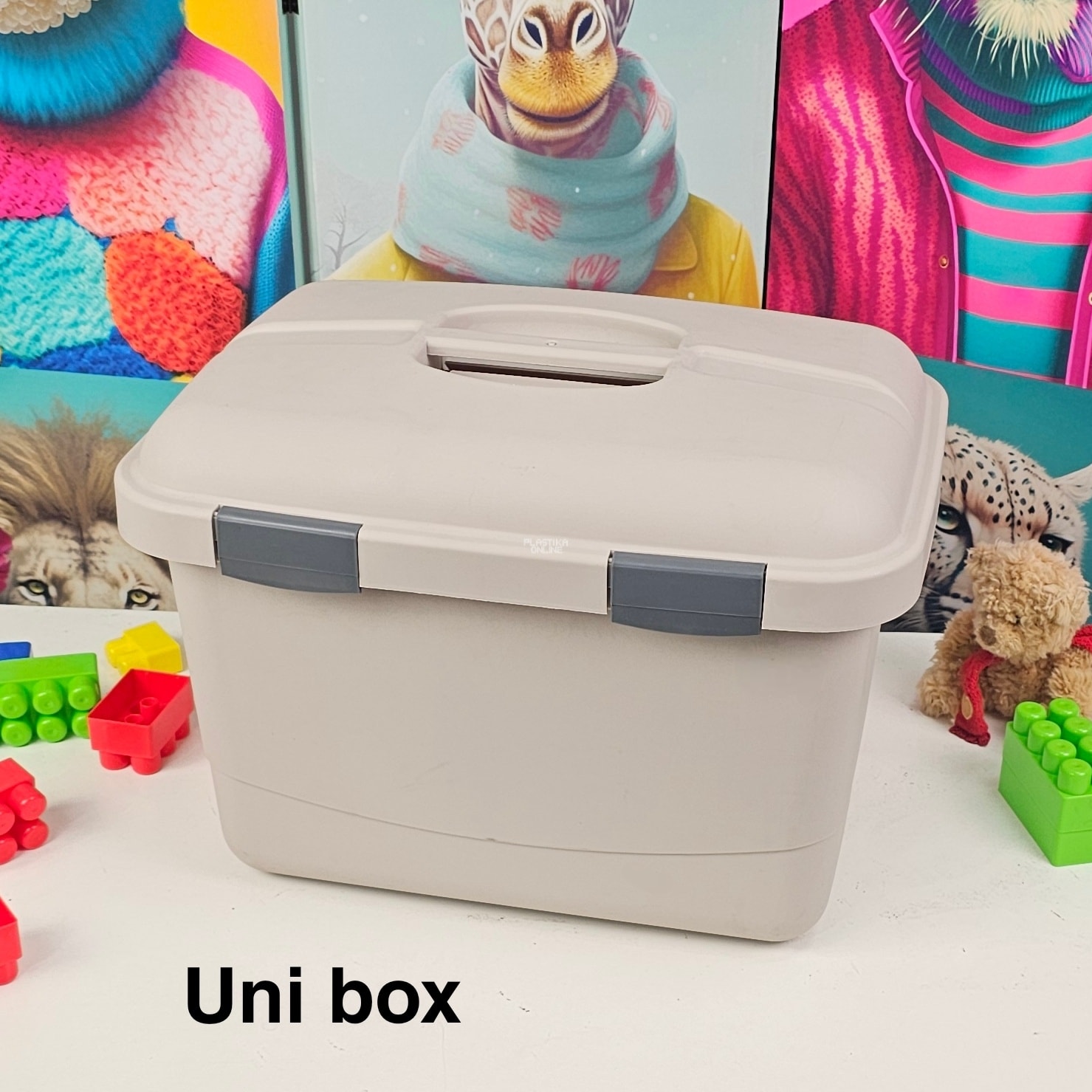 Kutije za odlaganje Uni box 26l, Plastična kutija sa poklopcem, Kutija za odlaganje, Višenamenska kutija za odlaganje, plastična kutija