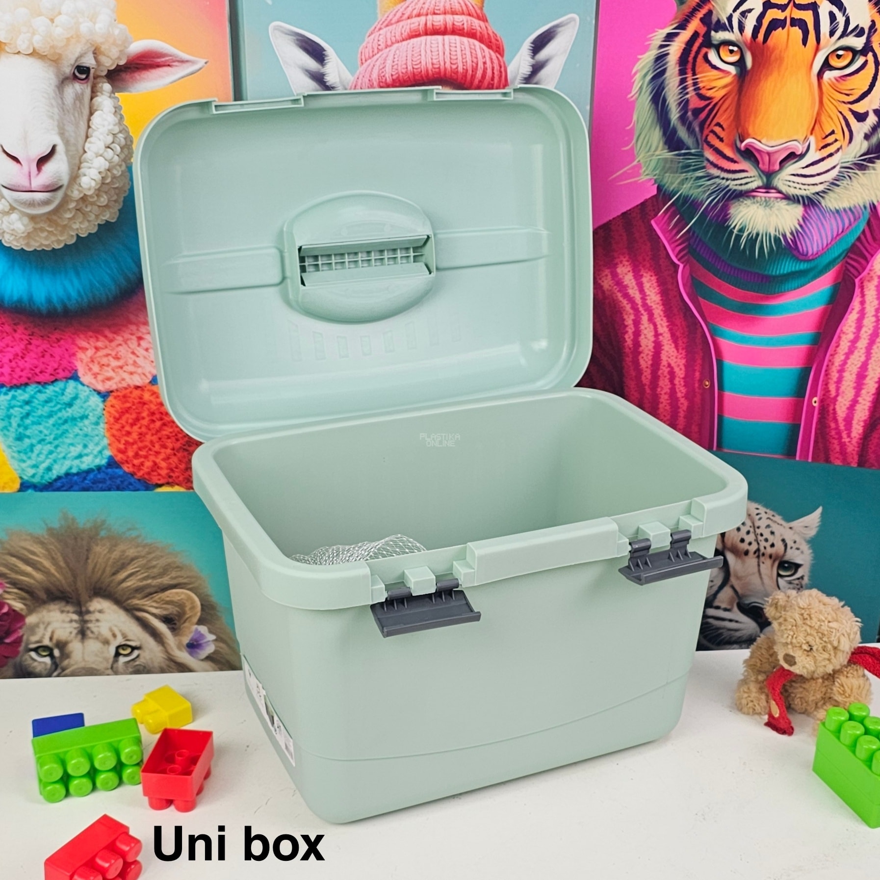 Kutije za odlaganje Uni box 26l, Plastična kutija sa poklopcem, Kutija za odlaganje, Višenamenska kutija za odlaganje, plastična kutija