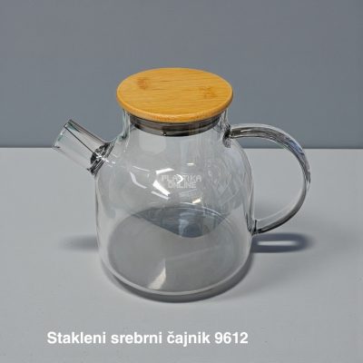 Stakleni srebrni čajnik 9612, čajnik. čajnik sa filterom