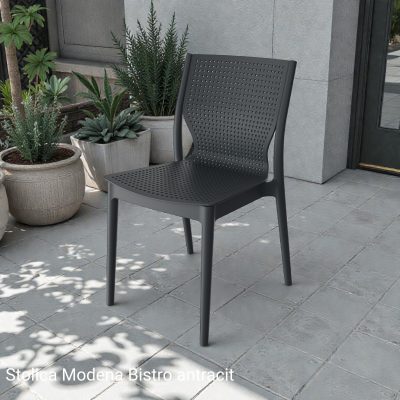 Plastična stolica Modena Bistro - ANTRACIT