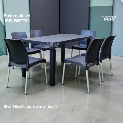 Baštenska garnitura Iris Bistro antracit