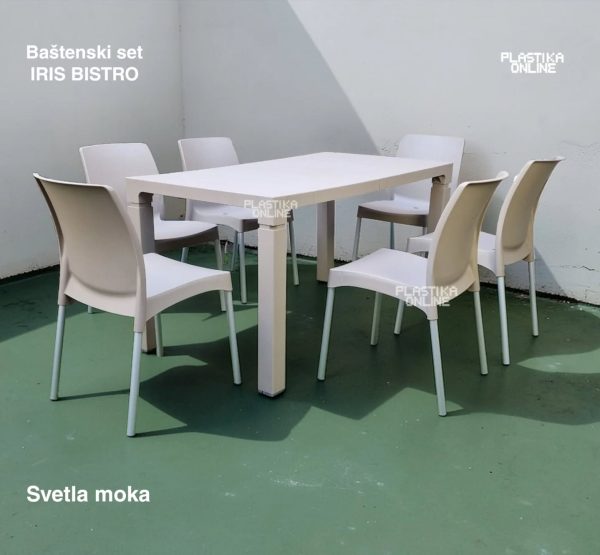 Baštenska garnitura IRIS Bistro svetla moka