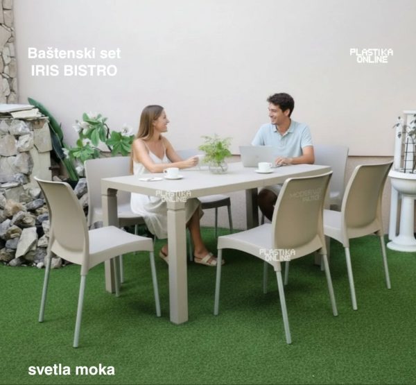 Baštenska garnitura IRIS Bistro svetla moka