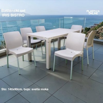 Baštenska garnitura IRIS Bistro svetla moka