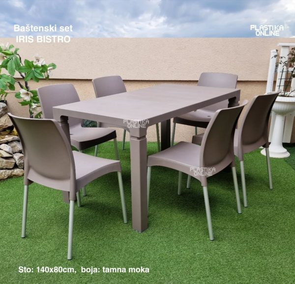 Baštenska garnitura Iris Bistro tamna moka