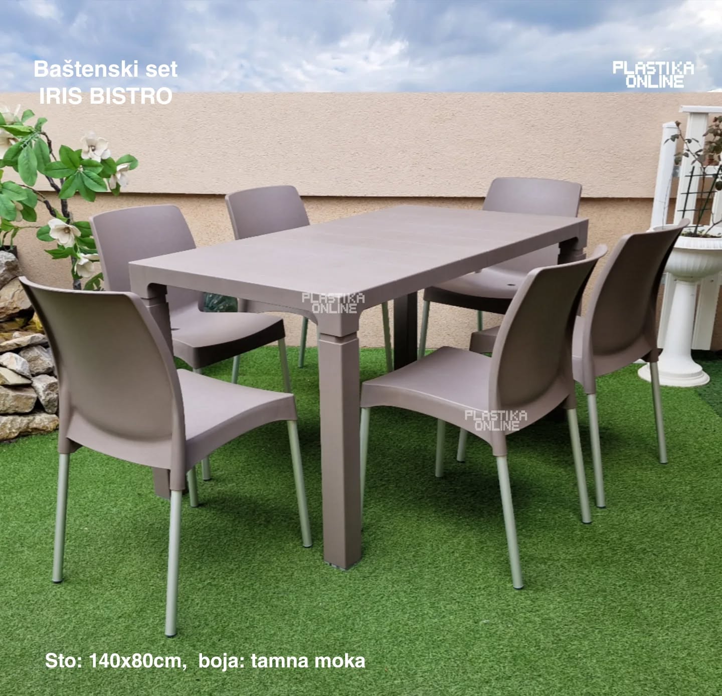 Baštenska garnitura Iris Bistro tamna moka