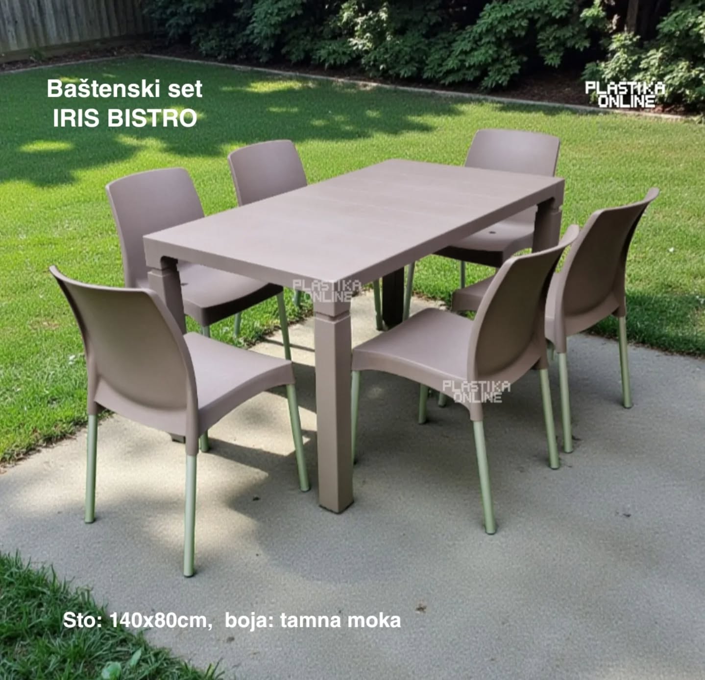 Baštenska garnitura Iris Bistro tamna moka
