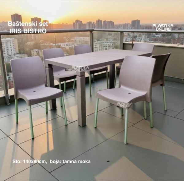 Baštenska garnitura Iris Bistro tamna moka