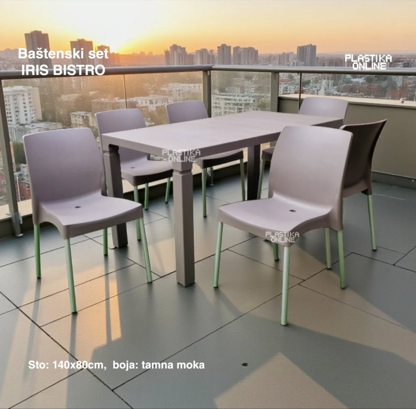 Baštenska garnitura Iris Bistro tamna moka