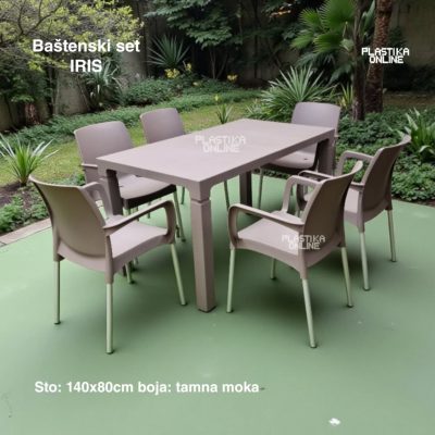 Baštenska garnitura Iris tamna moka
