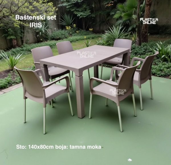 Baštenska garnitura Iris tamna moka